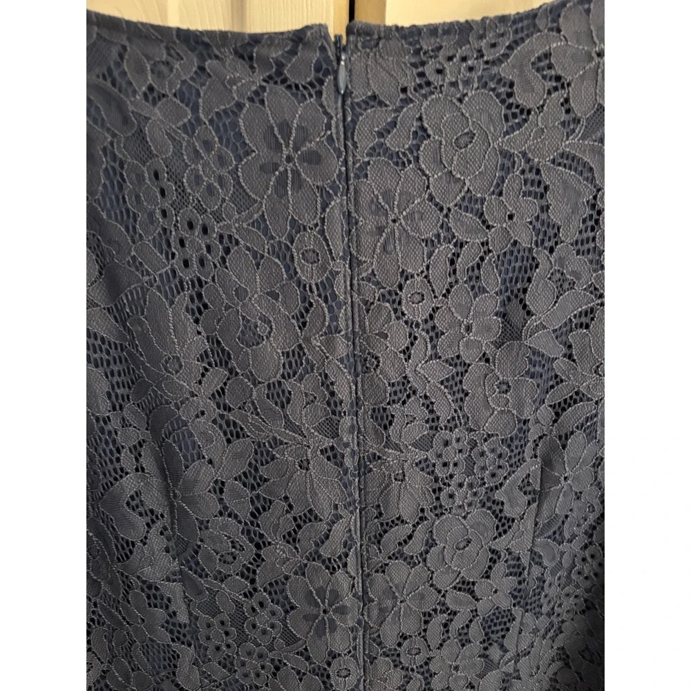 Nine West Blue Lace Bell Sleeve Sheath Dress – Size 14 - Picture 5 of 6